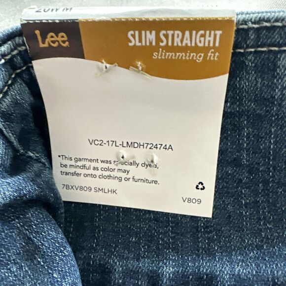 LEE Slimming Fit Slim Straight Pull On Jeans Womens 20W Dark Wash Denim NWT - Picture 11 of 16